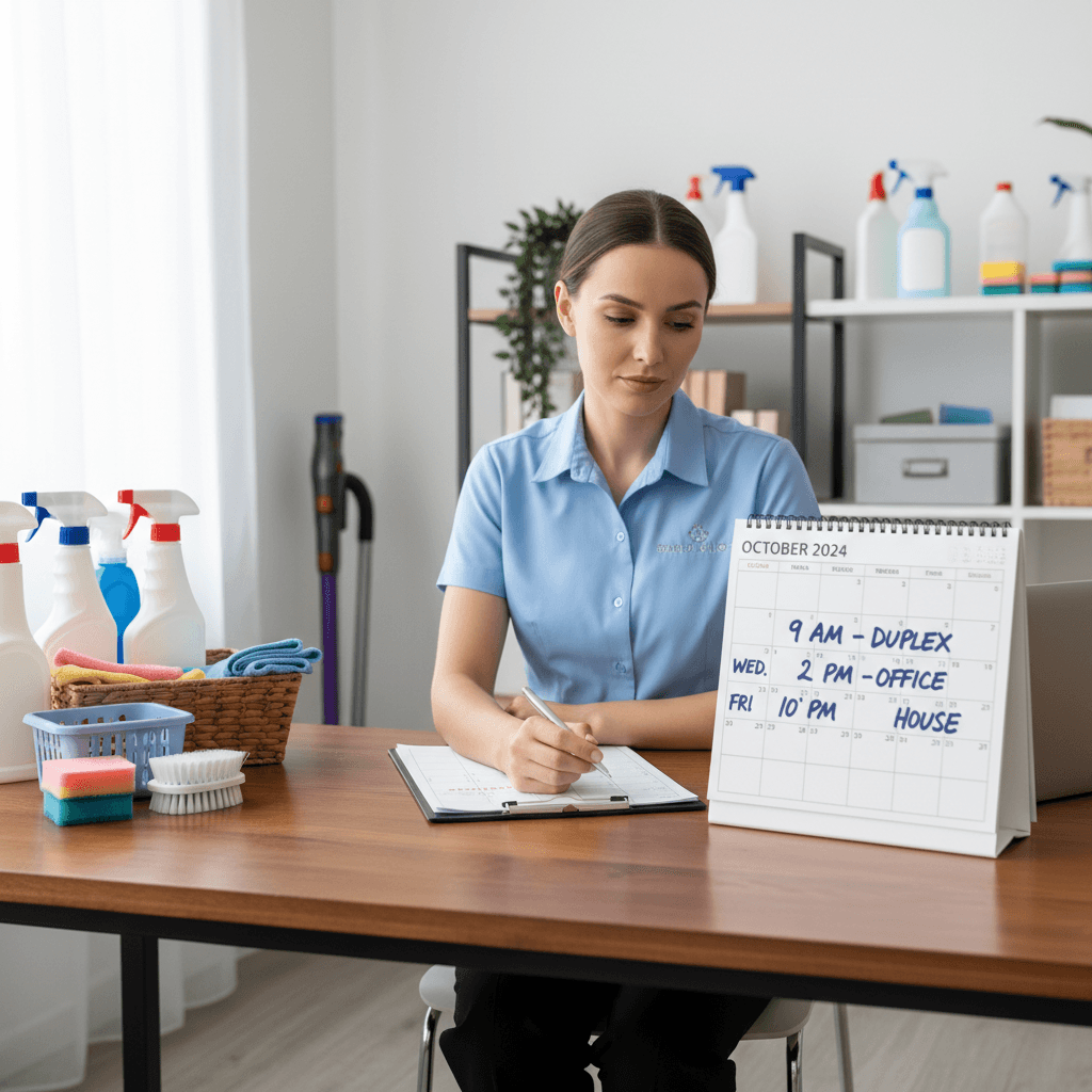 Flexible cleaning schedule booking